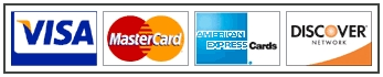 We Accept<br />
            Visa, Mastercard, Discover and American Express